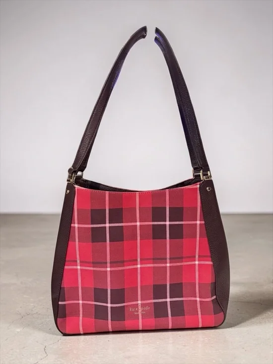 Kate Spade Plaid Newbury Lane Lorie Tote Shoulder Bag - Picture 4 of 11
